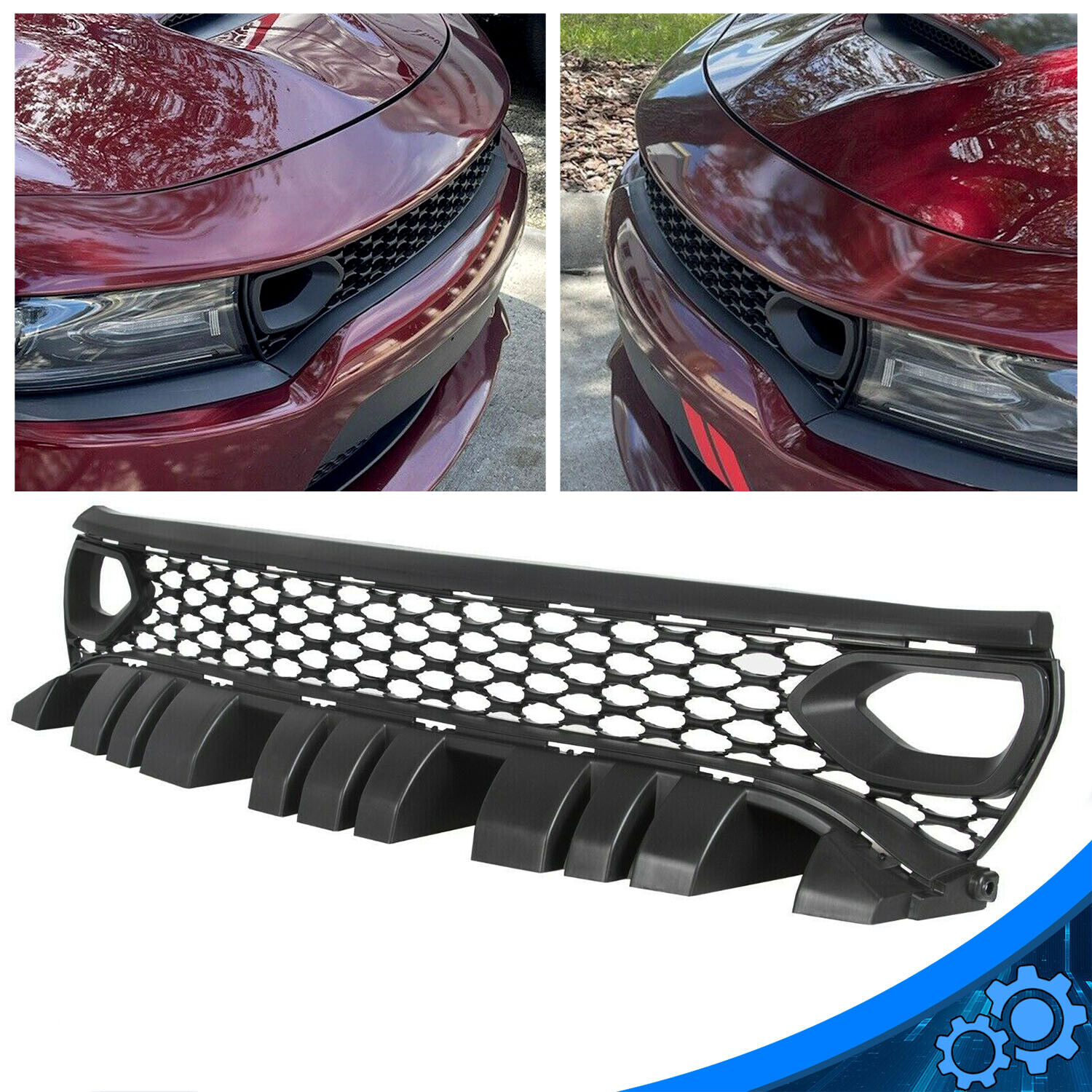 FOR 2015-2021 DODGE CHARGER RT SCAT PACK SRT STYLE FRONT MESH GRILLE W/ AIR DUCT