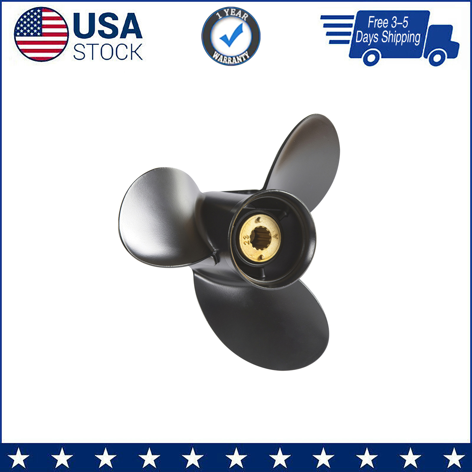 10 1/2 x 13 Aluminum Outboard Propeller fit Mercury Engines 25-70HP,13 Tooth,RH
