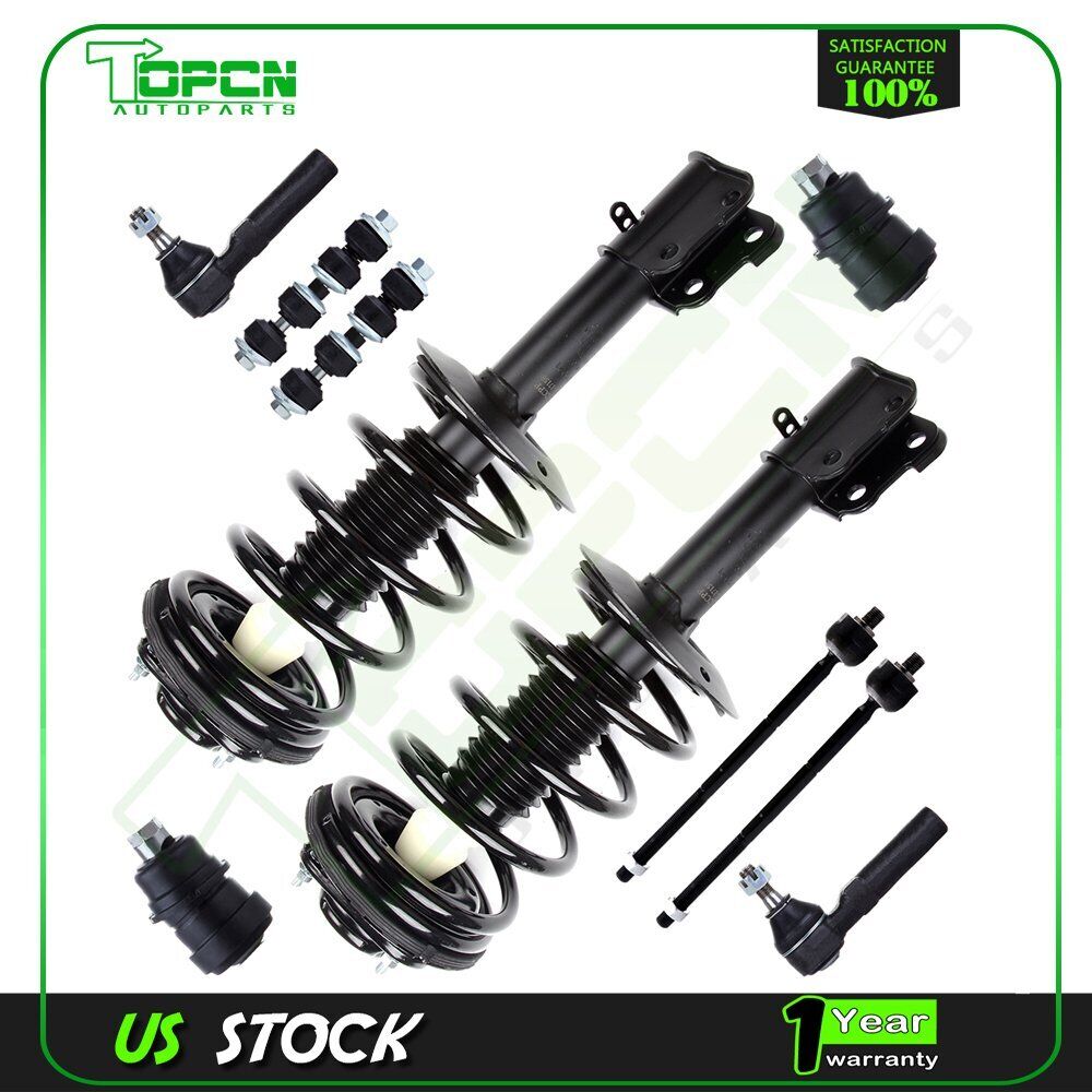 For 00-01 Plymouth Neon 10Pc Front Quick Strut  Tie Rod Ball Joint Sway Bar