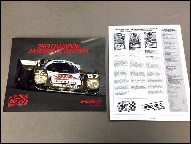 1989 Porsche 962 Daytona Race Champion 1-page Car Sales Brochure Spec Sheet