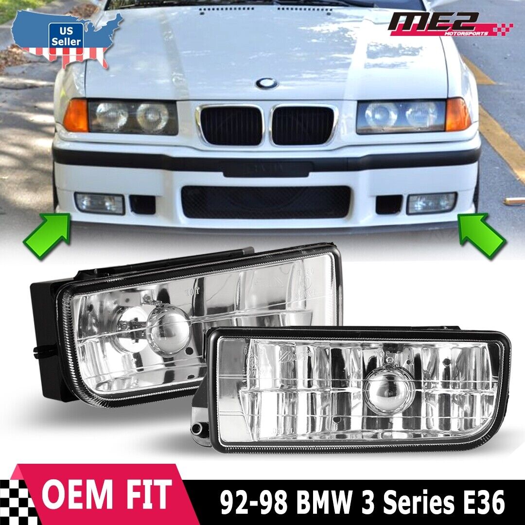 For  1992-1998 BMW 3 Series E36 M3 Factory Fog Lights Clear Lens Numper Lamps