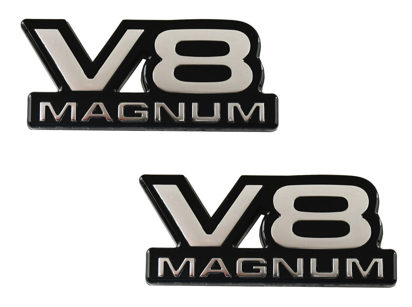 2pcs V8 Emblems Fender Door Stickers 1500 Van for 94-01 Magnum Chrome Black