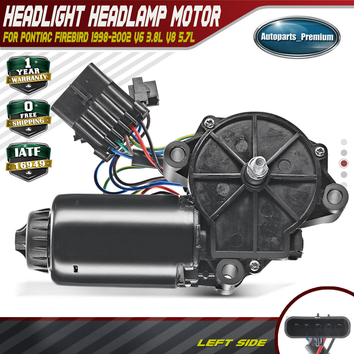 Headlight Headlamp Motor for Pontiac Firebird 1998-2002 Left Driver 16524229