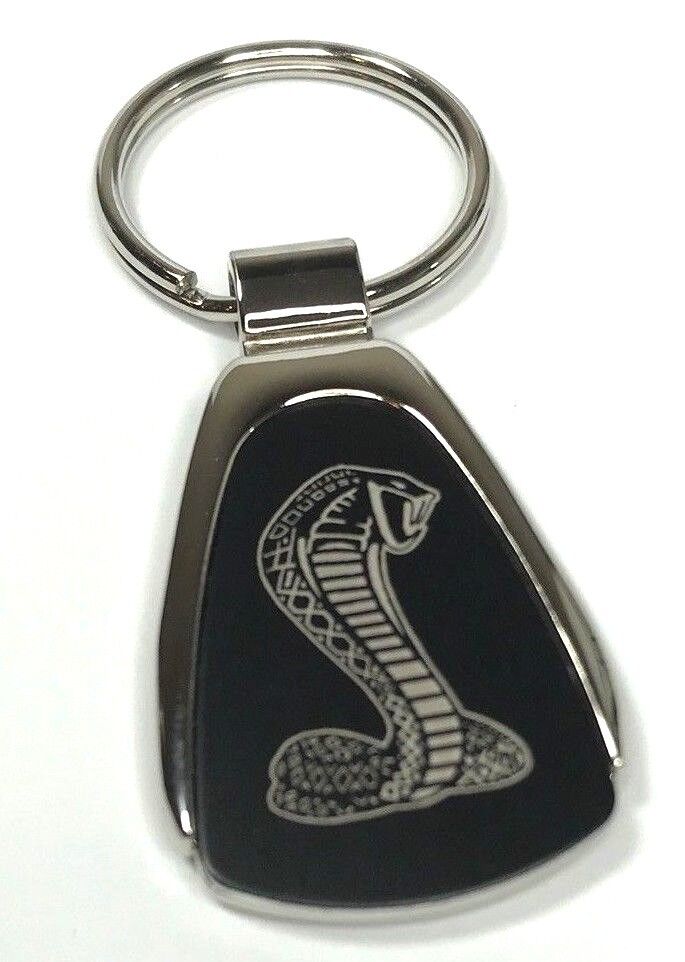 Shelby Cobra Black/Chrome Key Chain Fob Licensed (Ford Mustang GT350 GT500)
