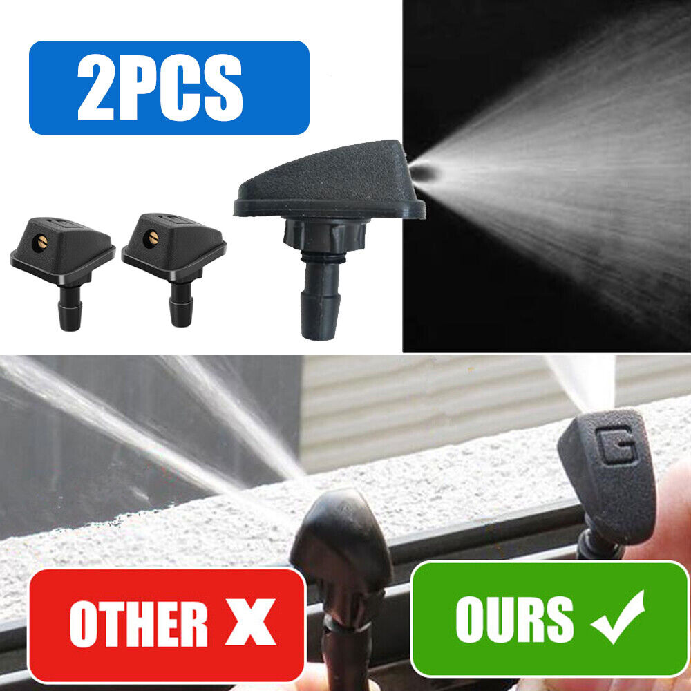 2Pcs Car Fan-shaped Nozzles Windscreen Water Spray Jets Washer Kit Accessories