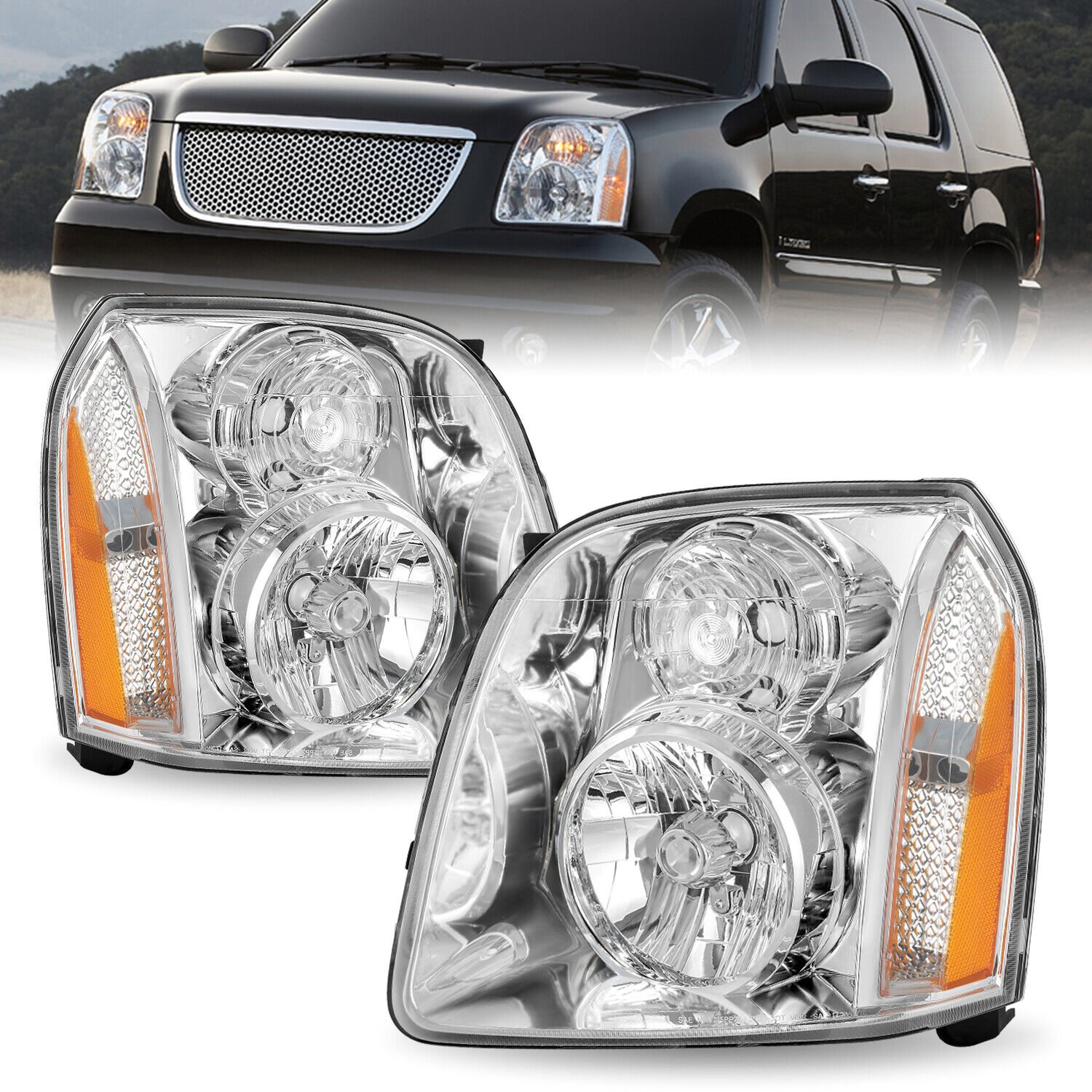 For 2007-2014 GMC Yukon Denali XL1500 2500 [OE Style] Headlights Assembly LH+RH