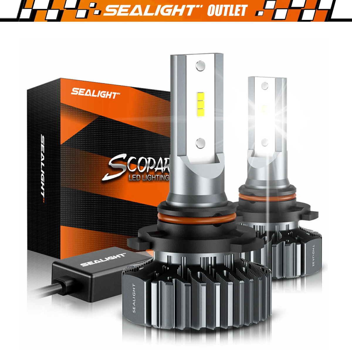 9005 LED Headlight Bulbs Conversion Kit High Beam White Super Bright SEALIGHT 