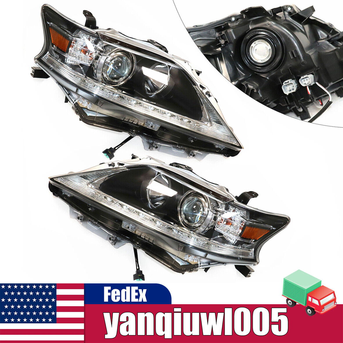 Left & Right For Lexus RX350/450h 2013 2014 2015 HID Xenon Headlight Assembly US