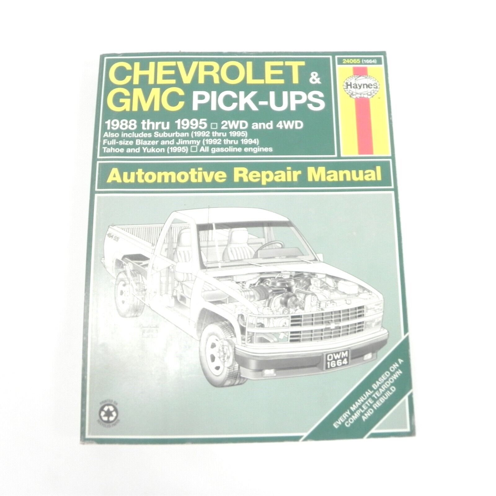 VINTAGE 1988-1995 CHEVROLET & GMC PICKUPS HAYNES AUTOMOTIVE REPAIR MANUAL 24065
