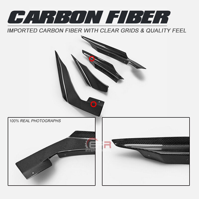 For Mitsubishi EVO 10 X VARS V2 Wide Style Carbon Fiber Double Hyper Canard 4Pcs