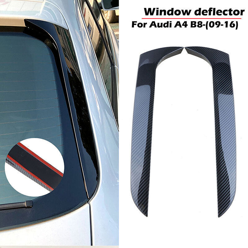 Fit For Audi A4 B8 Allroad Avant Carbon Fiber Rear Window Side Wing Spoiler
