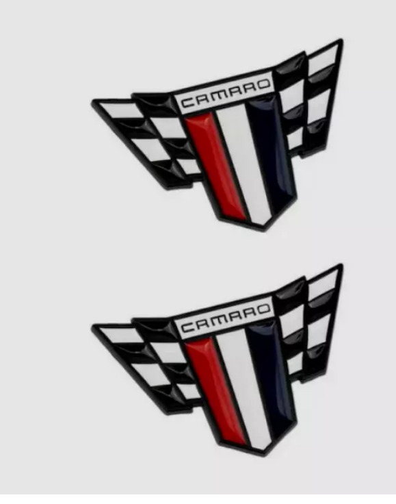 A Pair of 2 Black Commemorative Special Edition Camaro Emblem 23171889