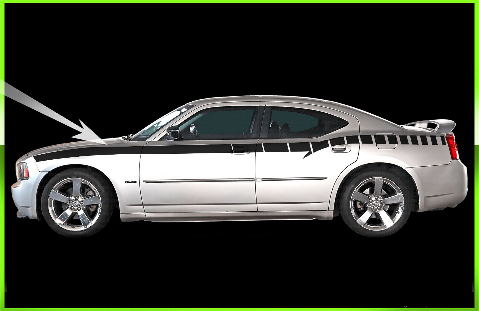 Strobe Side Stripe Decal - Fits 2006-2010 Dodge Charger RT SRT Daytona SXT