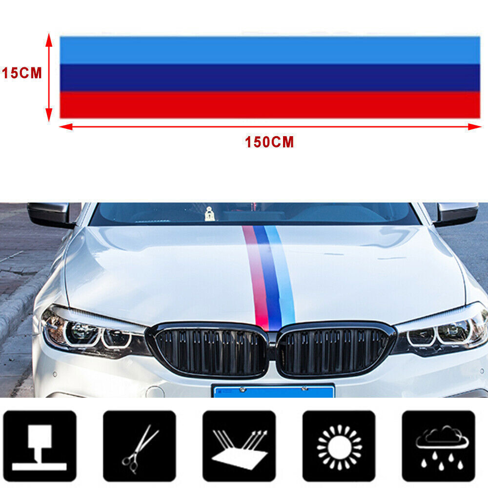 1.5M Auto M-Colored Stripe Sticker Car Vinyl Decal For BMW M3-M6 3 5 6 7 Series
