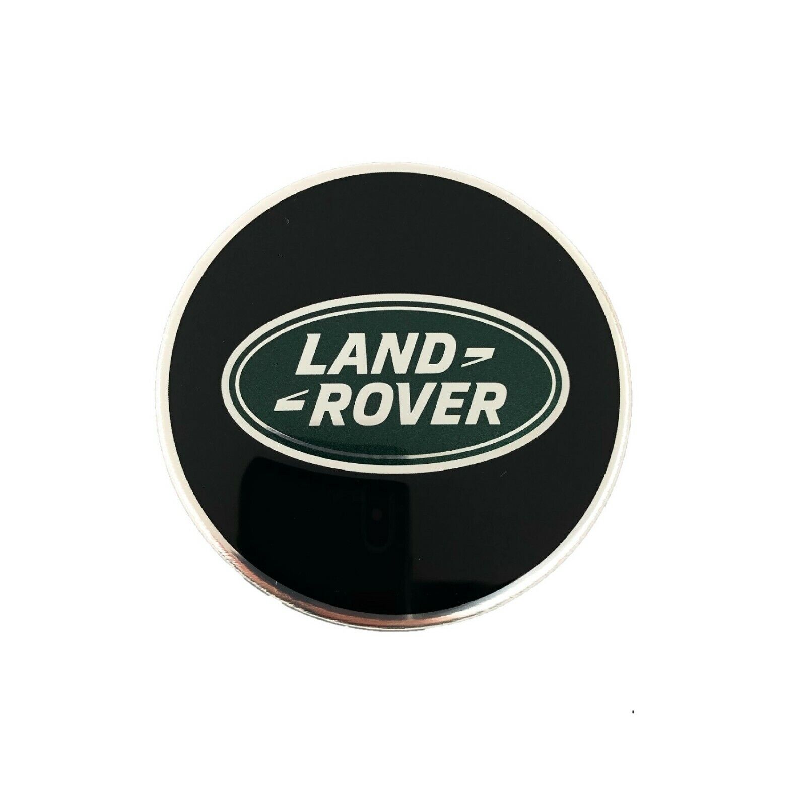 ONE Land Rover Black + Green Oval Polished Wheel Center Hub Cap Genuine LR069899