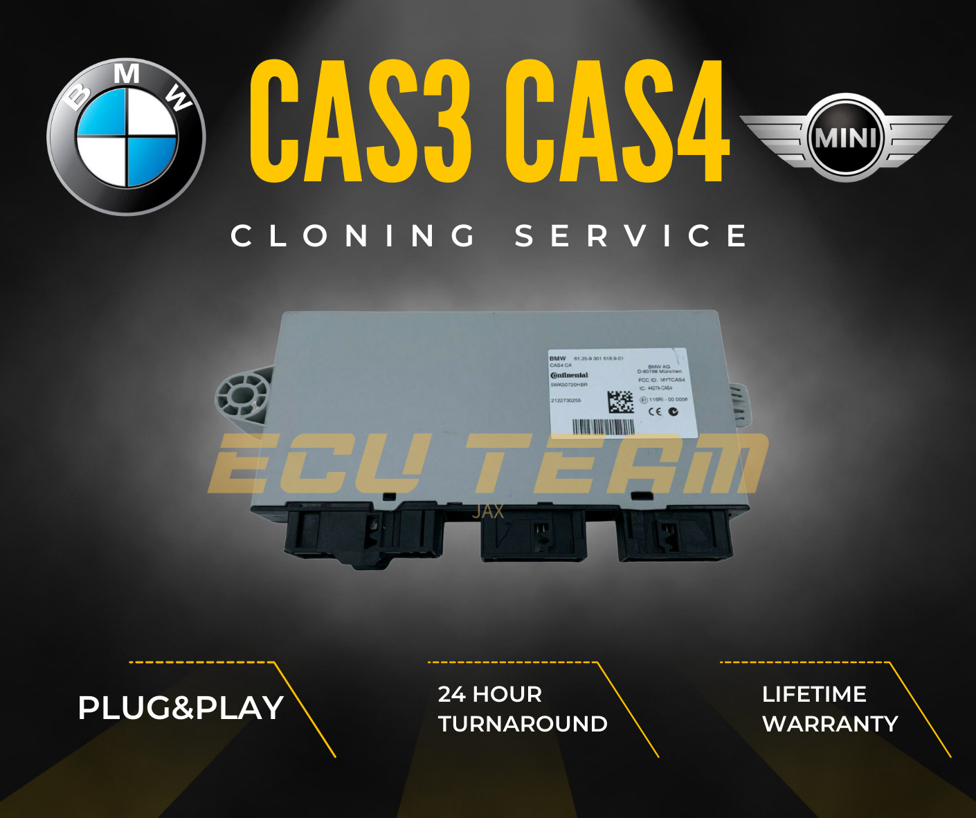 CAS MODULE CLONING SERVICE CAS3, CAS 3+, CAS 4, CAS 4+ MINI BMW