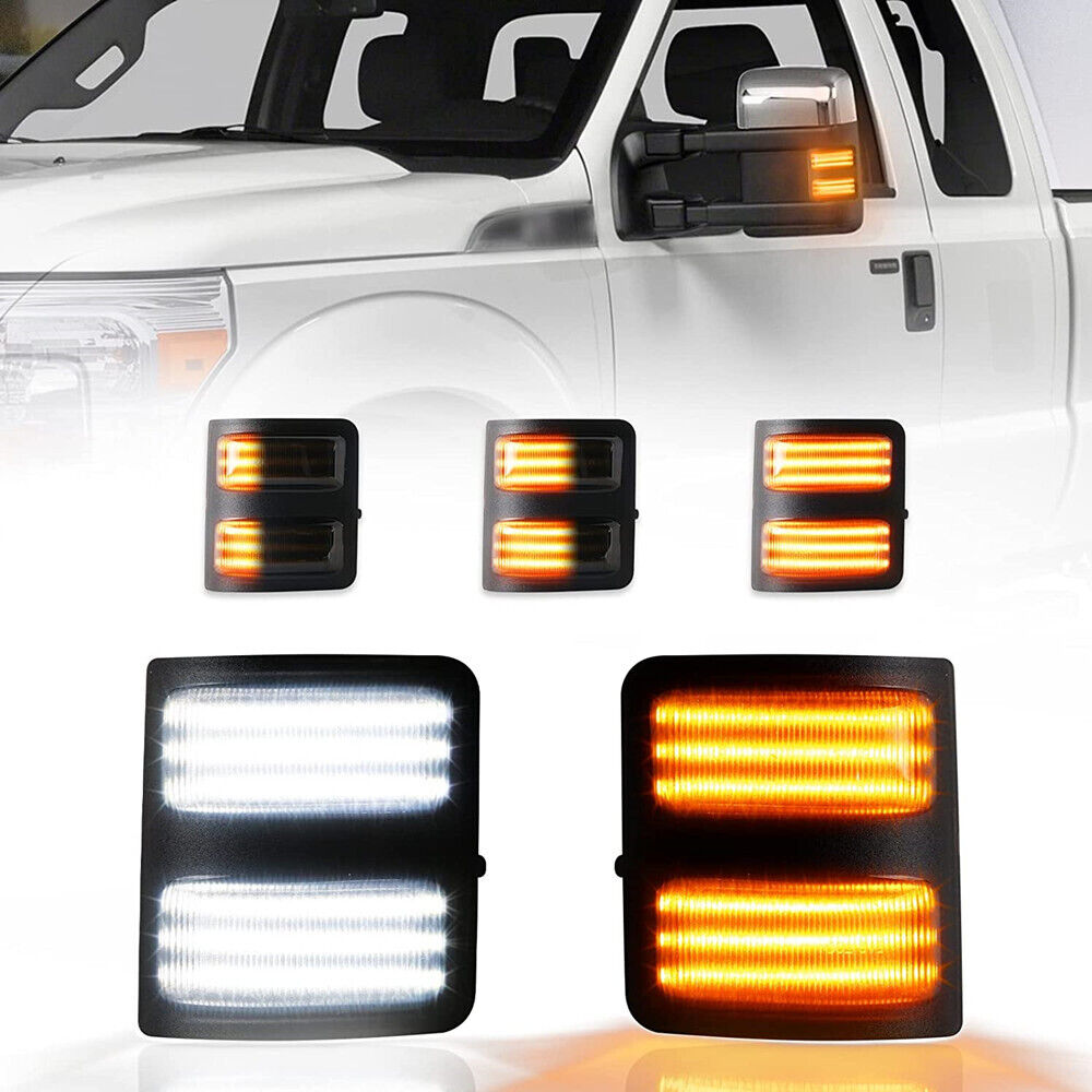 Switchback LED Side Mirror Marker Light For 08-16 Ford F250 F350 F450 Super Duty