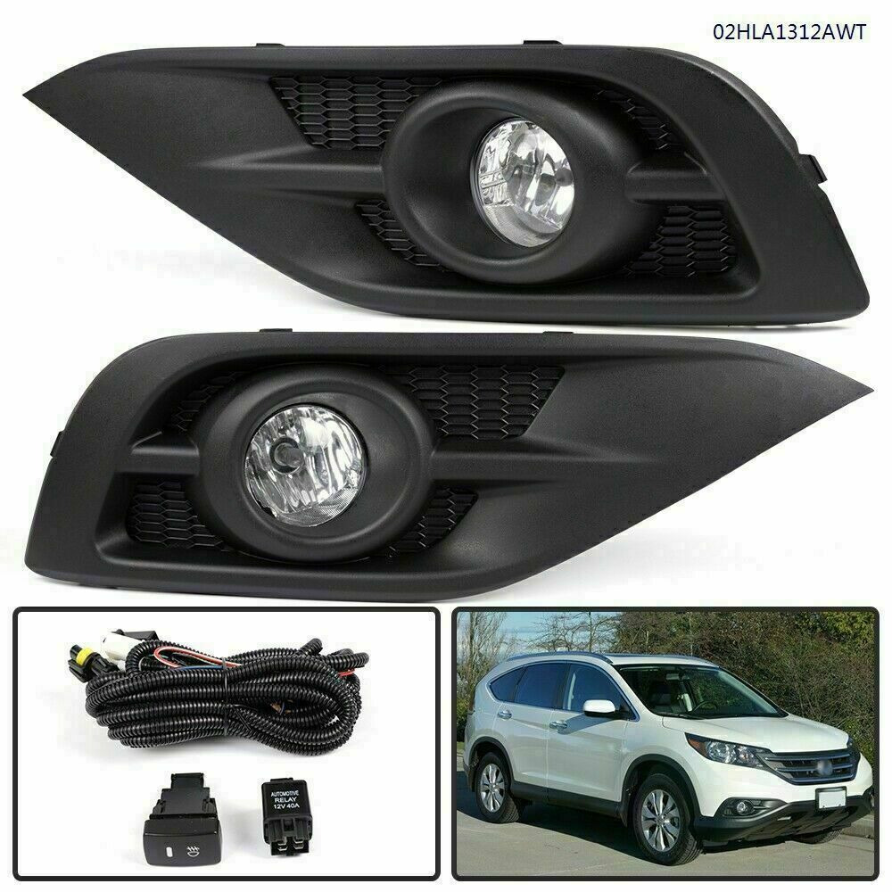 Fit For 12-14 Honda CR-V CRV Pair Bumper Fog Lights Lamps+ Switch+Wiring+Bulbs N