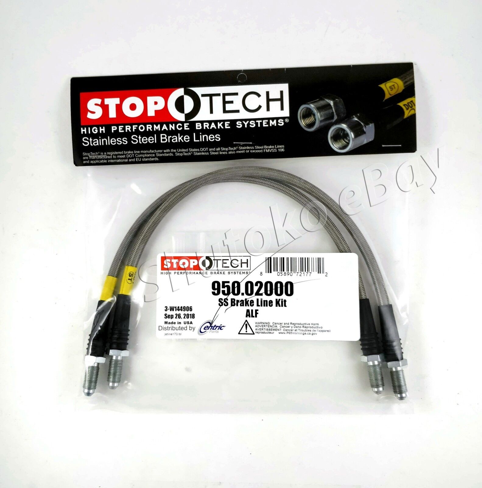 STOPTECH STAINLESS BRAIDED FRONT BRAKE LINES FOR 80-95 ALFA ROMEO 2000 SPIDER