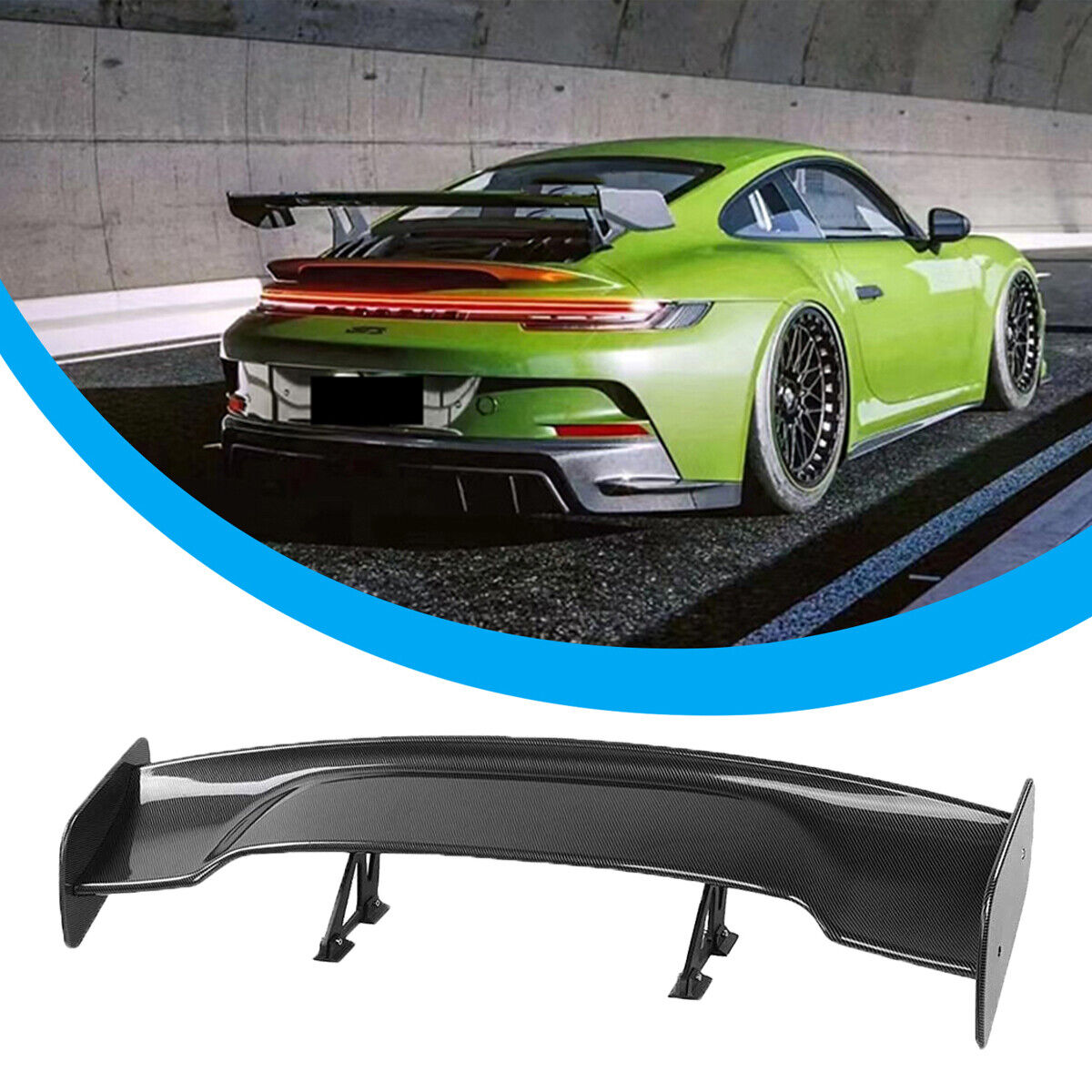 Universal Rear Trunk Spoiler GT Style Adjustable Racing Tail Wing Carbon Fiber