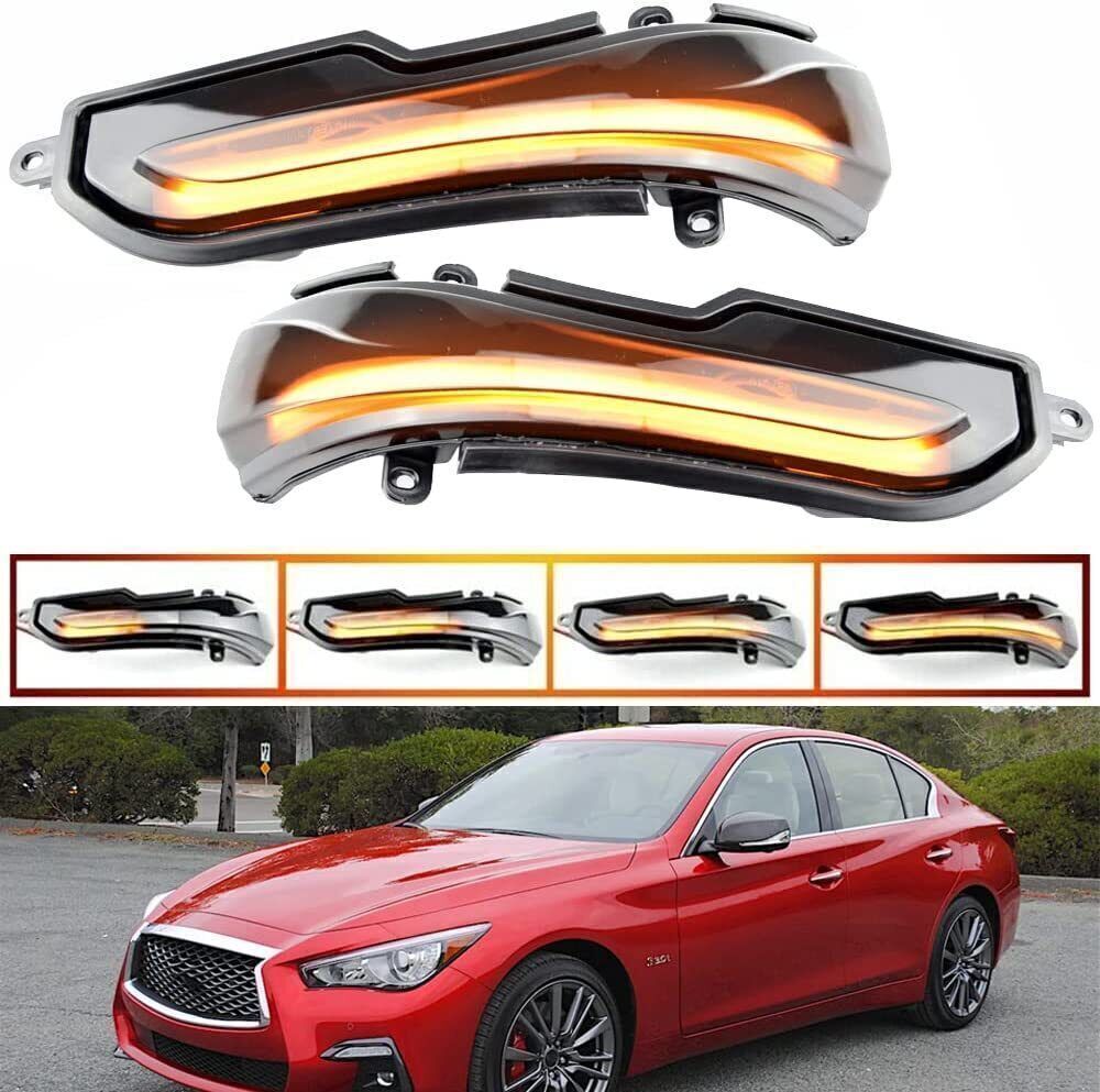 2x Sequential Dynamic LED Turn Signal Light Side Mirror Marker Lamp for Infiniti