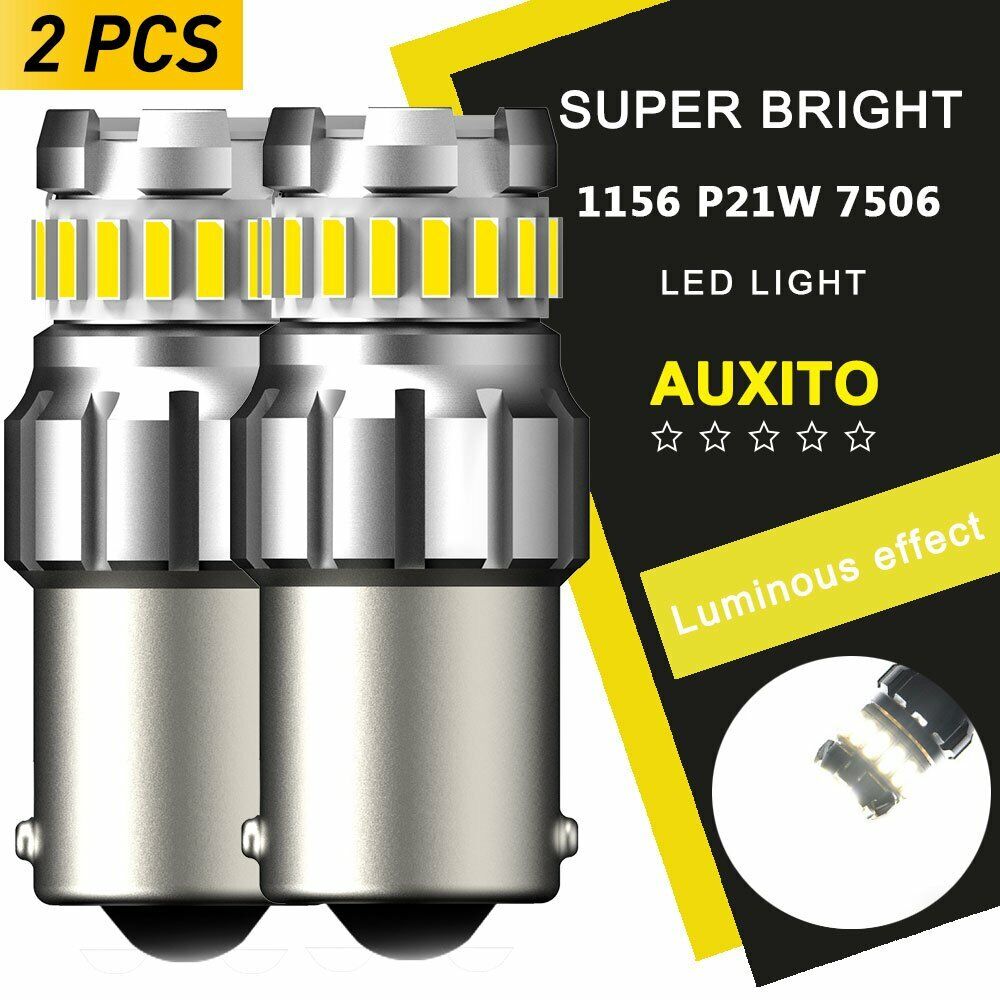White Bright 1156 7506 LED Reverse Backup Light Bulbs 6500K Canbus Error Free 2x
