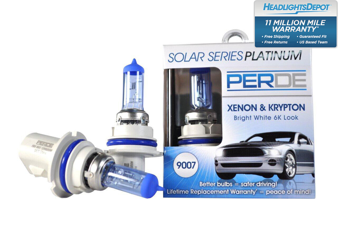 PERDE Solar Series Platinum 9007 Xenon-Enhanced Halogen Bulbs Left Right Pair