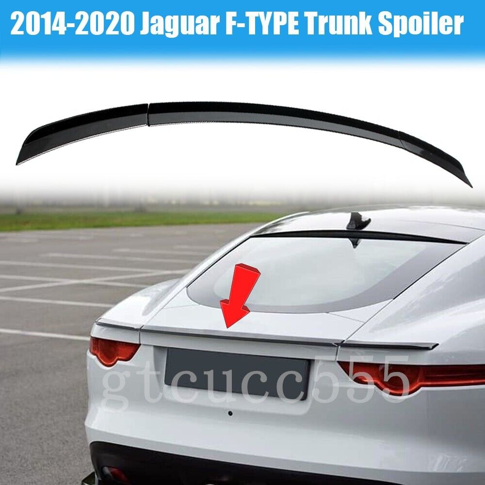 Rear Trunk Lip Spoiler Wing Gloss Black For Jaguar F-TYPE 2014-2020 Coupe F TYPE