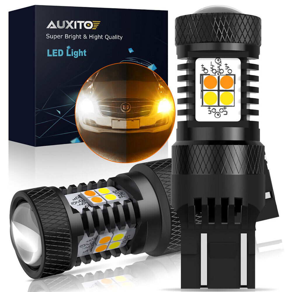 AUXITO 2X 7443 LED Turn Signal Light Bulbs 7444NA Switchback White/Amber 3030smd