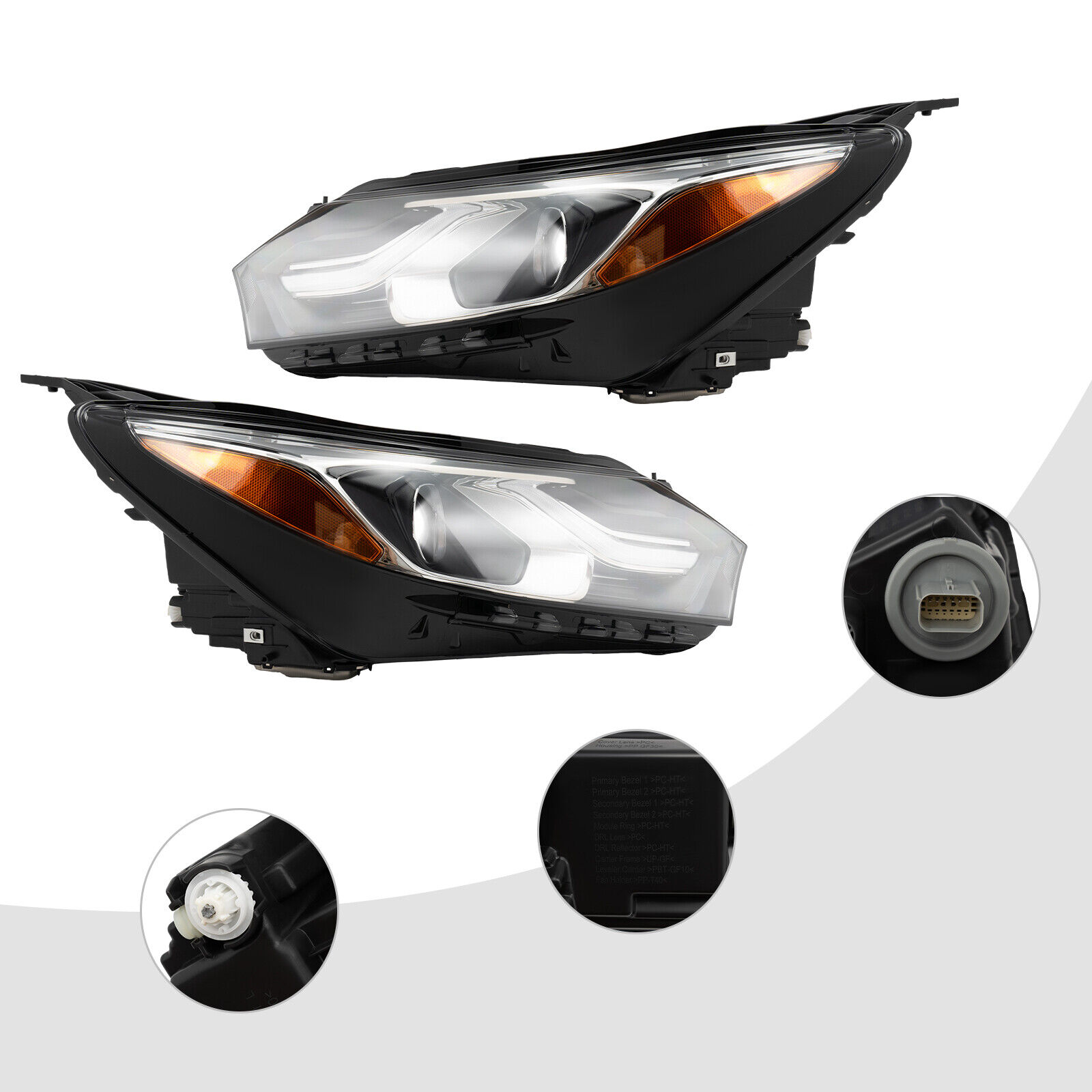 Fits For Chevy Equinox 2018-2021 Full LED Headlights w/ DRL Left + Right Side