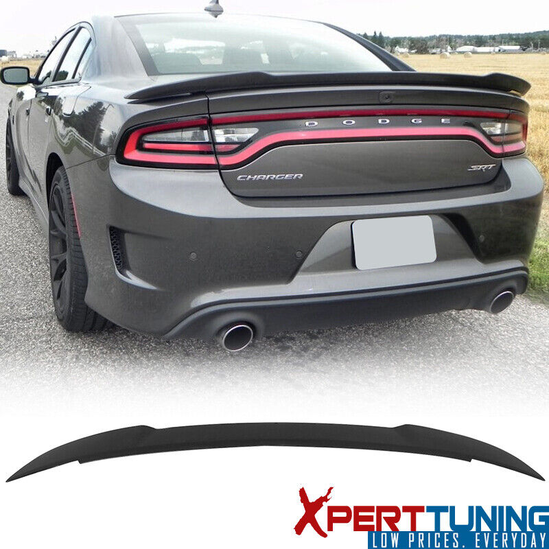 Fits 15-23 Dodge Charger Rear Trunk Spoiler Wing ABS Hellcat Style Matte Black
