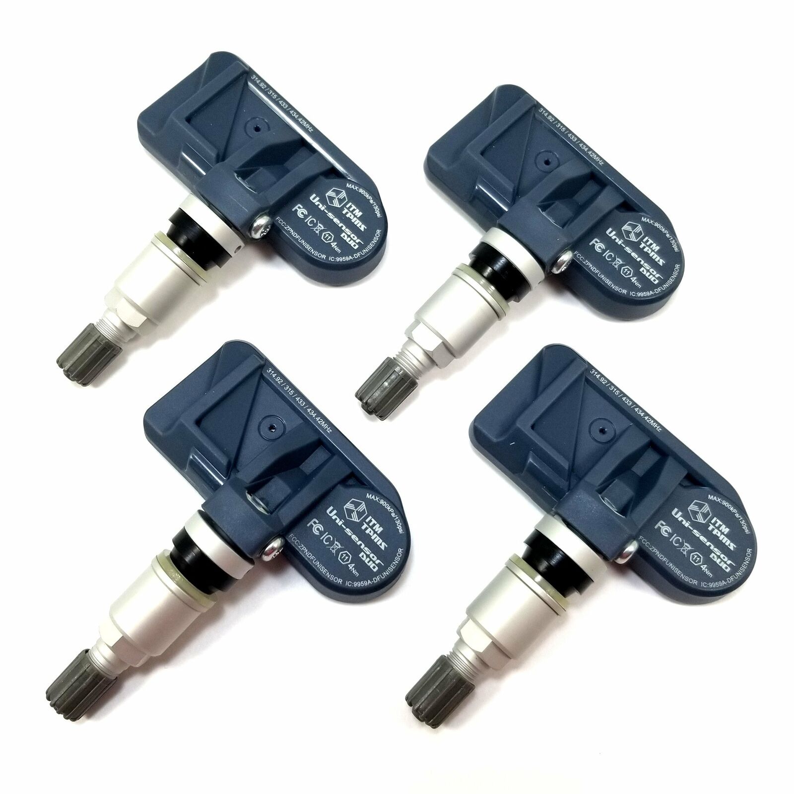 4 Silver Clamp-On ITM 315MHz TPMS for Toyota Tacoma 2016-2021 Alloy Wheels Only