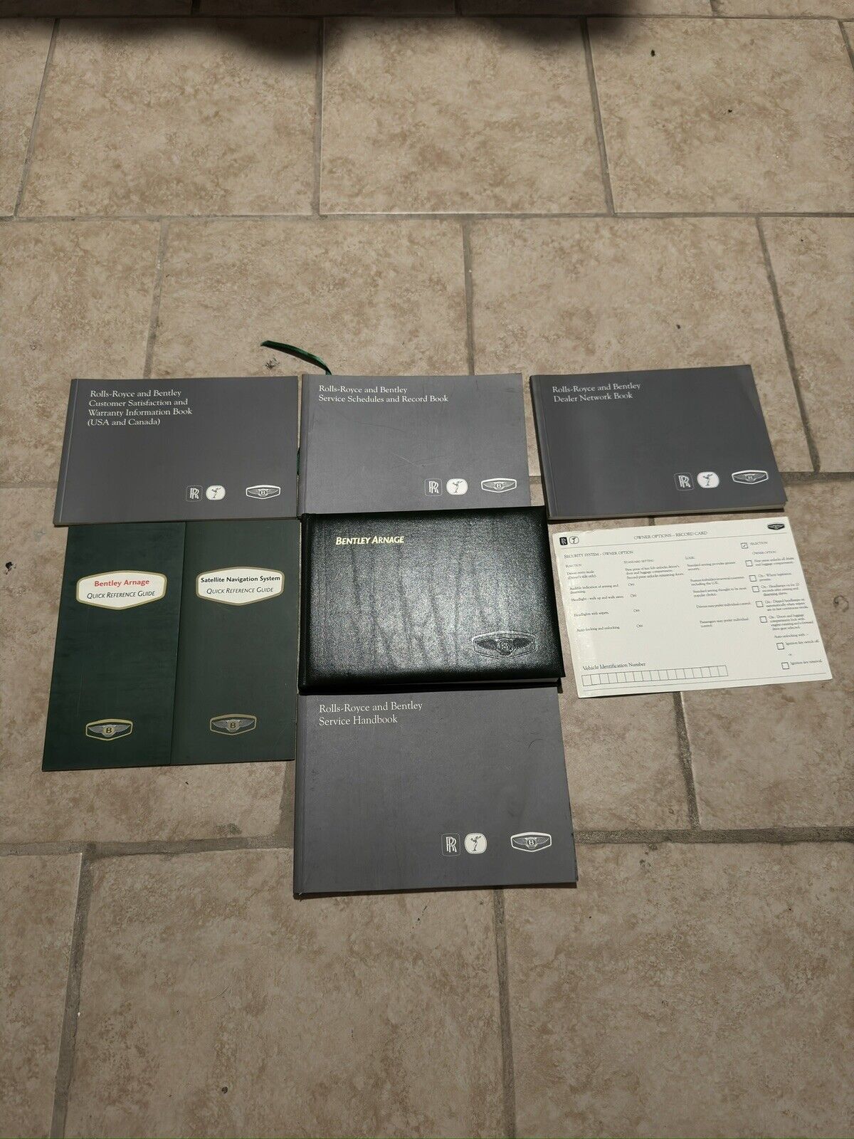 2000 2001 BENTLEY ARNAGE OWNERS MANUAL SET WITH LEATHER CASING