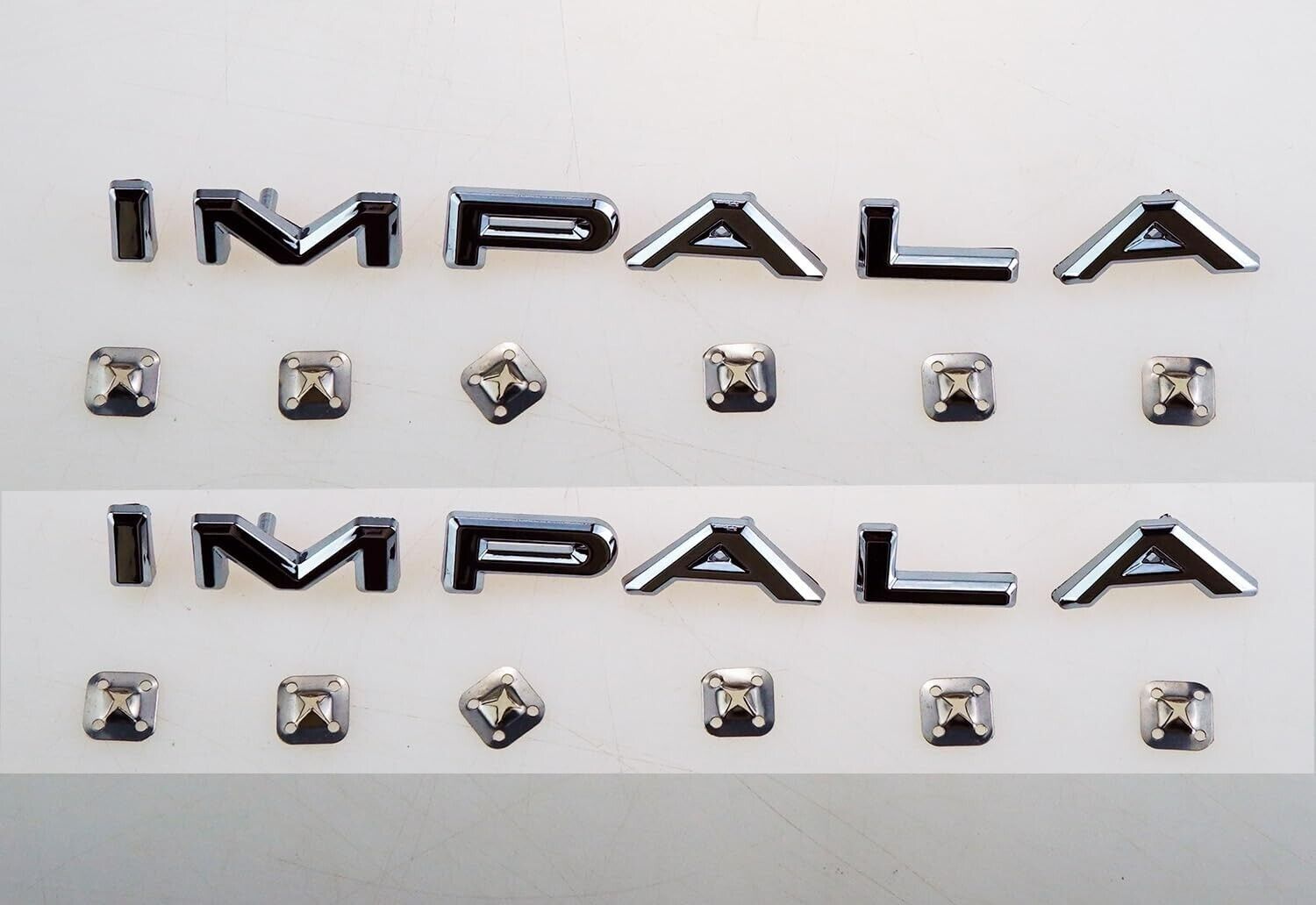 2Pc 1964 64 Impala Quarter Panel Emblems 3D Badge Letters Nameplate (Chrome)