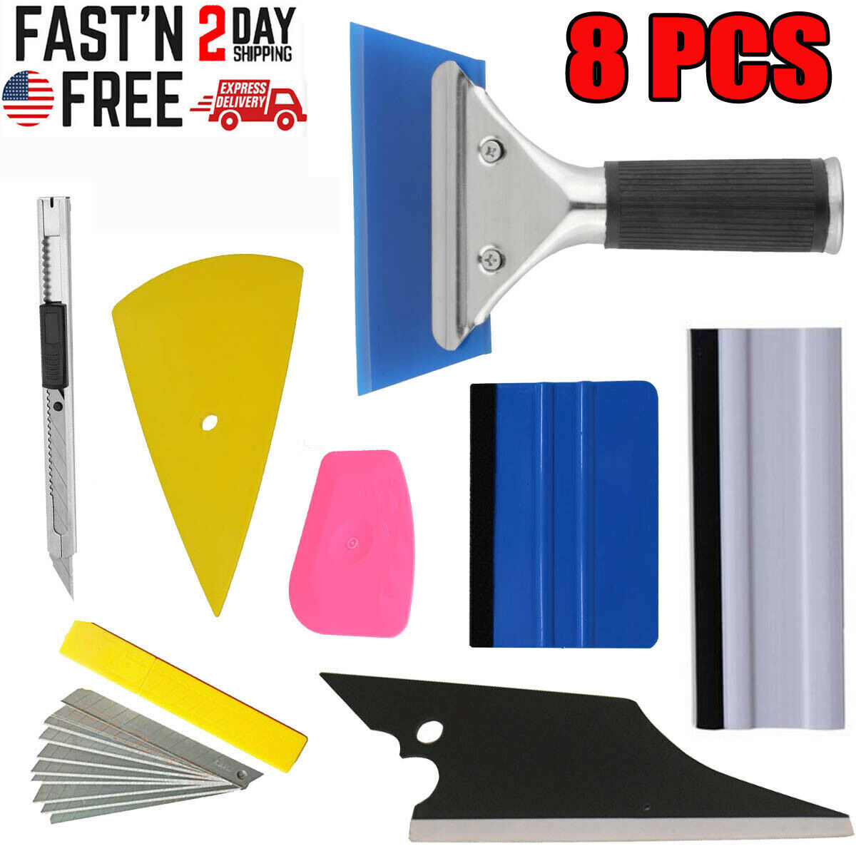 US Car Window Tint Tools Kit Scraper Squeegee for Auto Film Tinting Installation