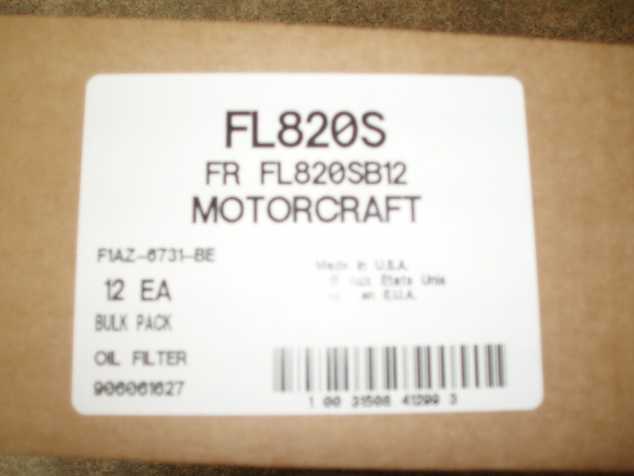 NEW Motorcraft FL820S Oil Filters Case of 12 Bulk Pack FL820SB12 FL820S OEM