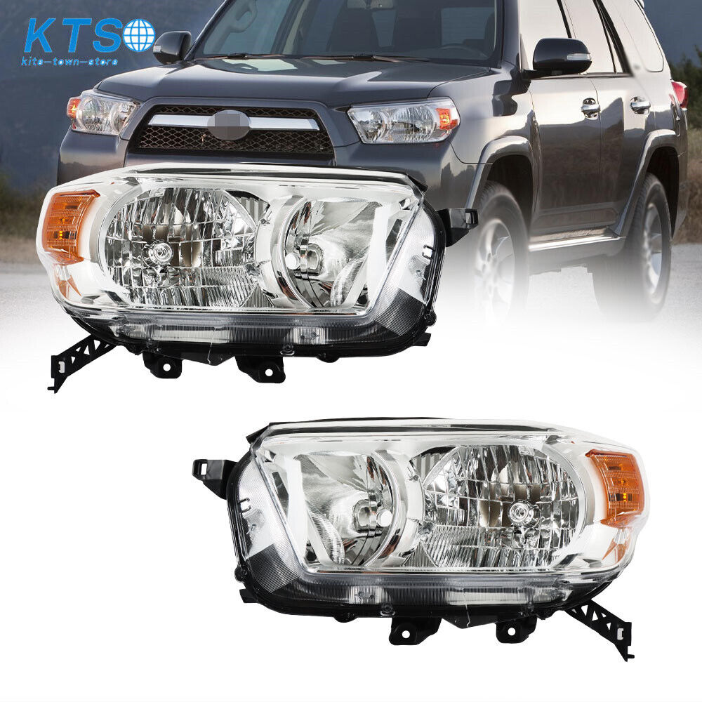 Headlights Headlamps For 2010-2013 Toyota 4Runner Left+Right Side Halogen Chrome