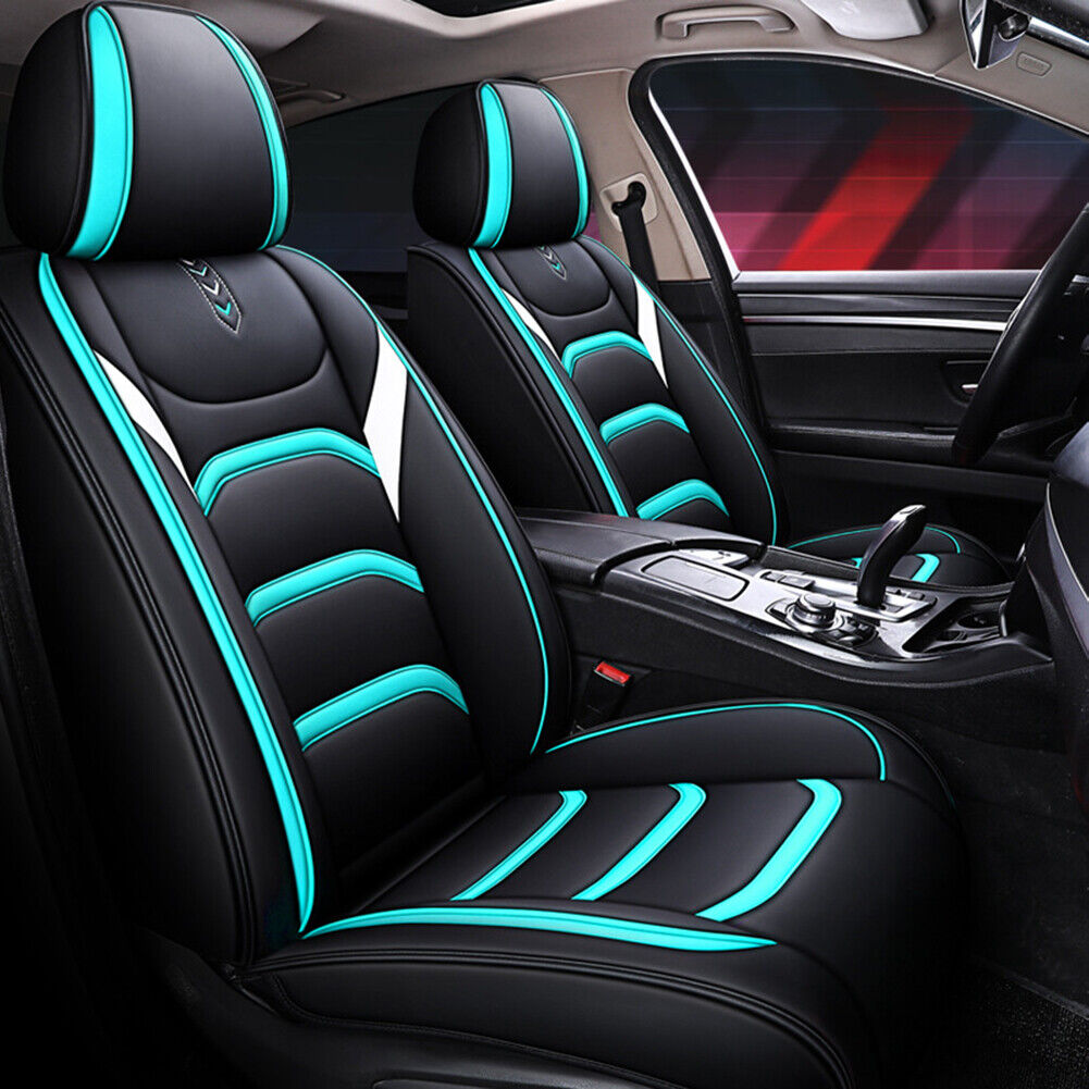 1PC Luxury Leatherette Front Car Seat Covers Full Surrounded PU Leather Covers