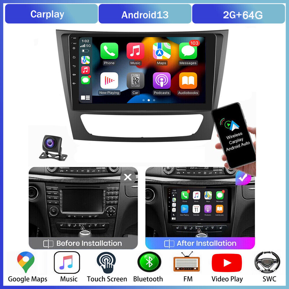 2+64G Carplay Android 13 For Mercedes Benz W211 E350 CLS/W219 Car Stereo Radio