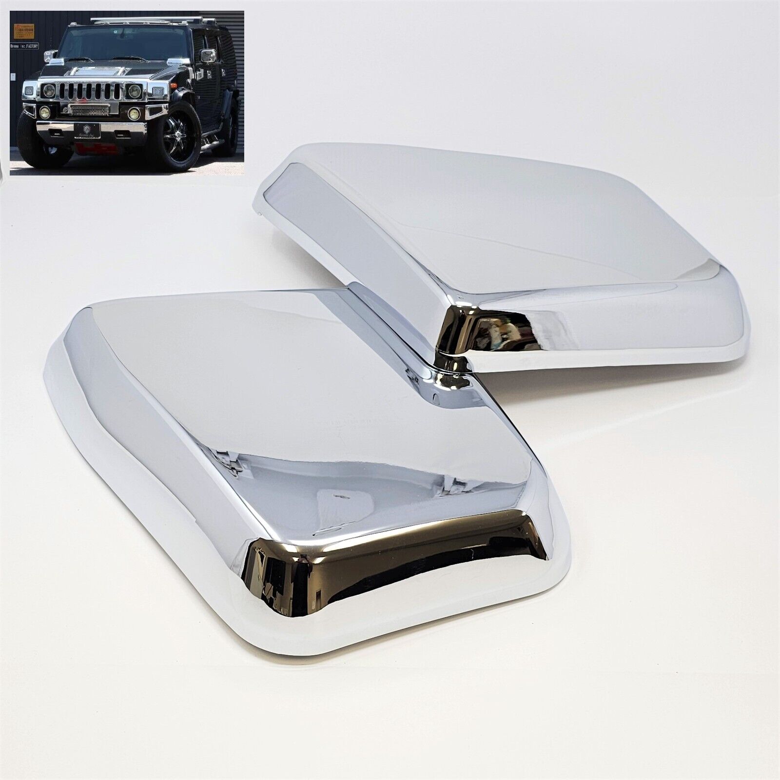 For 03-09 HUMMER H2 SUT SUV Chrome Intake Trim Cover Hood Top Cap Set Right Left