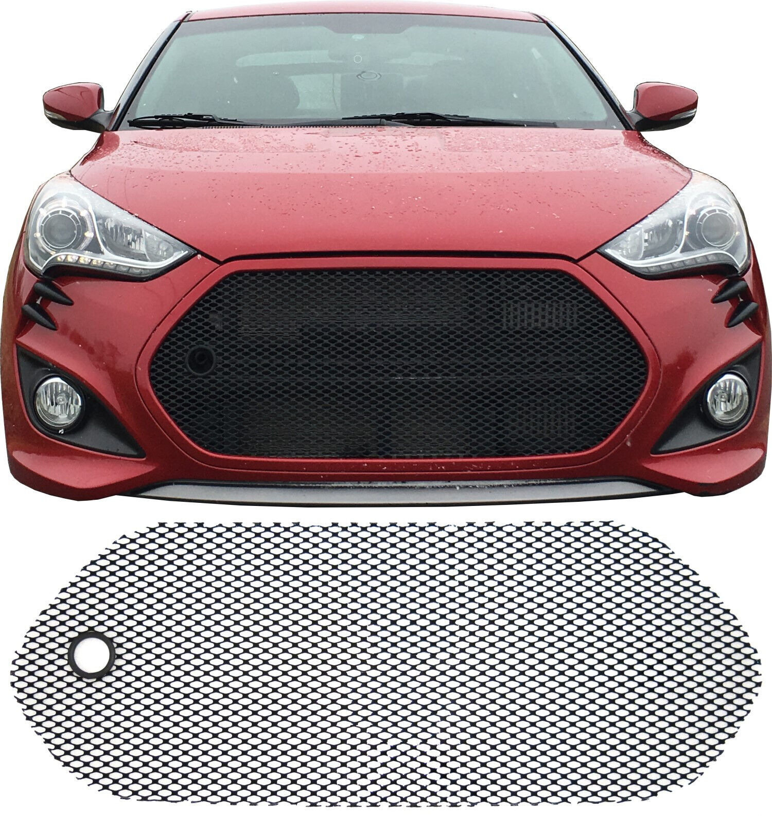 CCG PERF GT MESH GRILL GRILLE & TOW HOOK HOLE FOR A 12-17 HYUNDAI VELOSTER TURBO