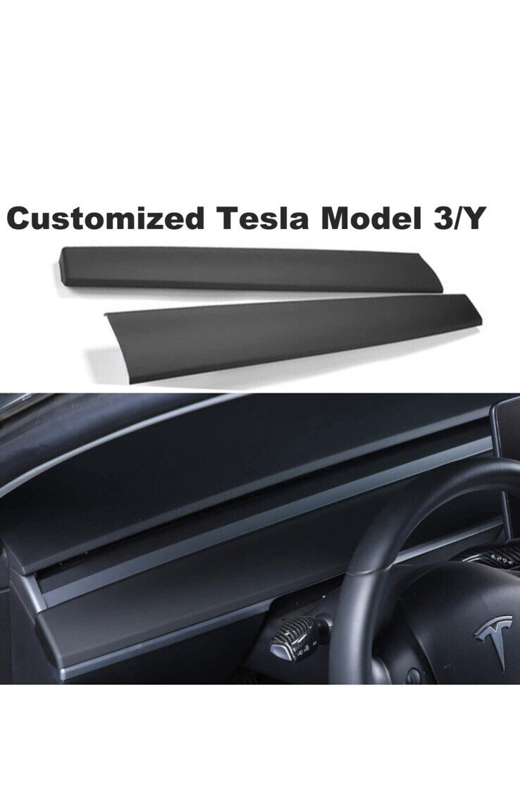 Topfit 051 Tesla Model 3 & Y Dash ABS Carbon Fiber Black Cap Covers Dashboard