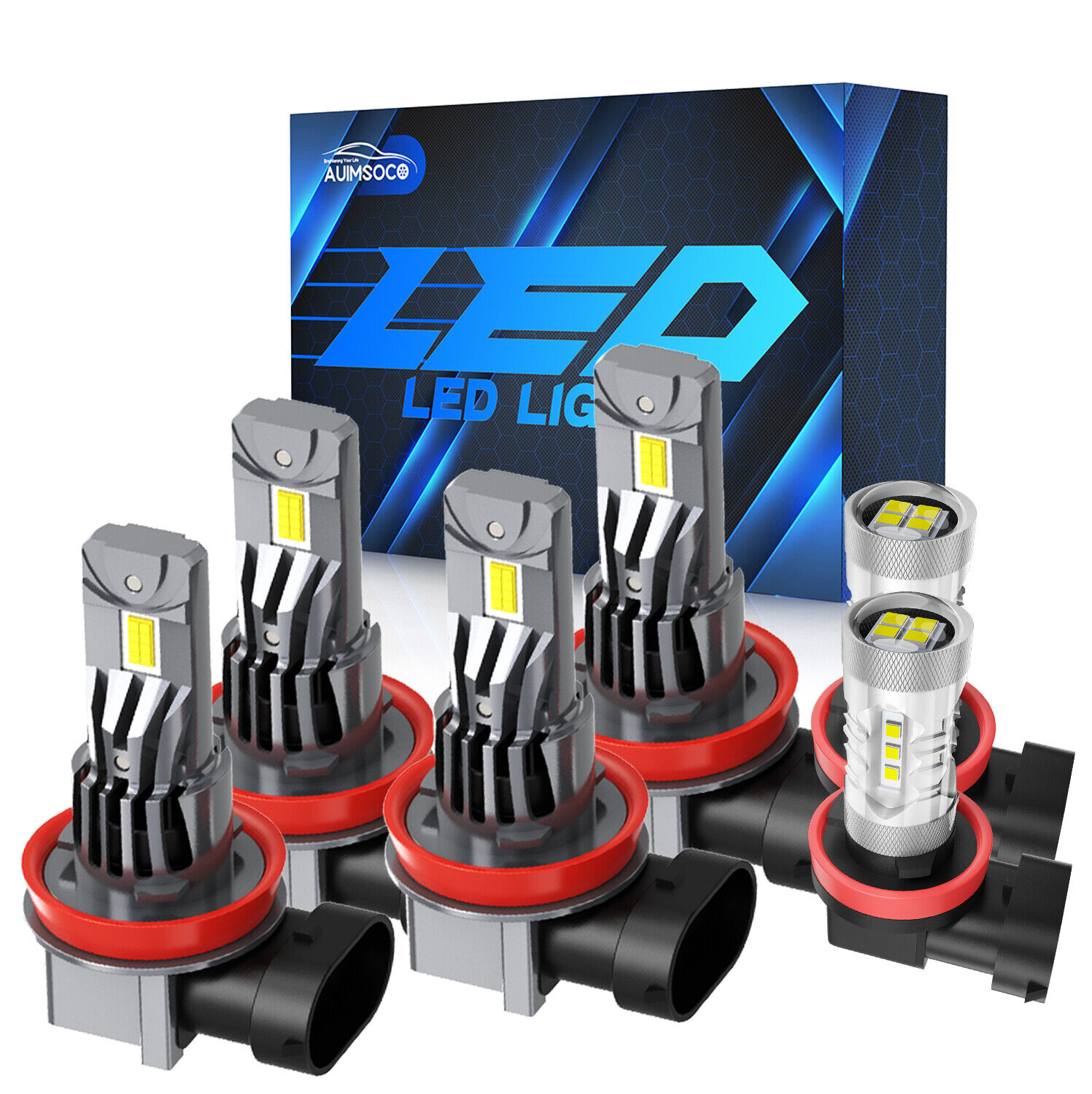 For Nissan Rogue 2014-2020 6000K LED Headlight Bulb High Low Beam+Fog Light