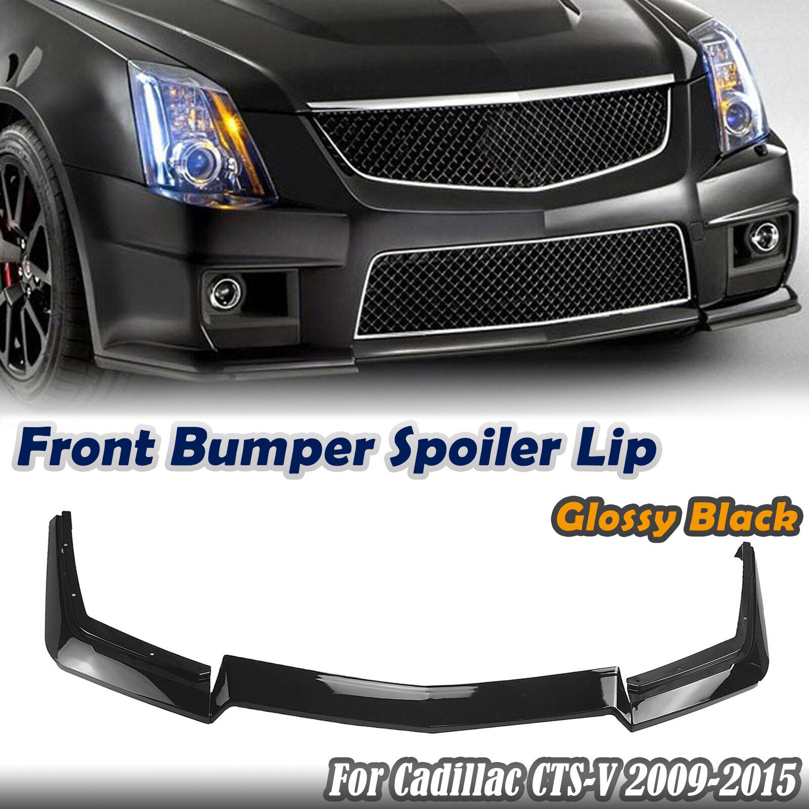 For 2009 2010 2011 2012-2015 Cadillac CTS-V  Front Bumper Spoiler Splitter Black