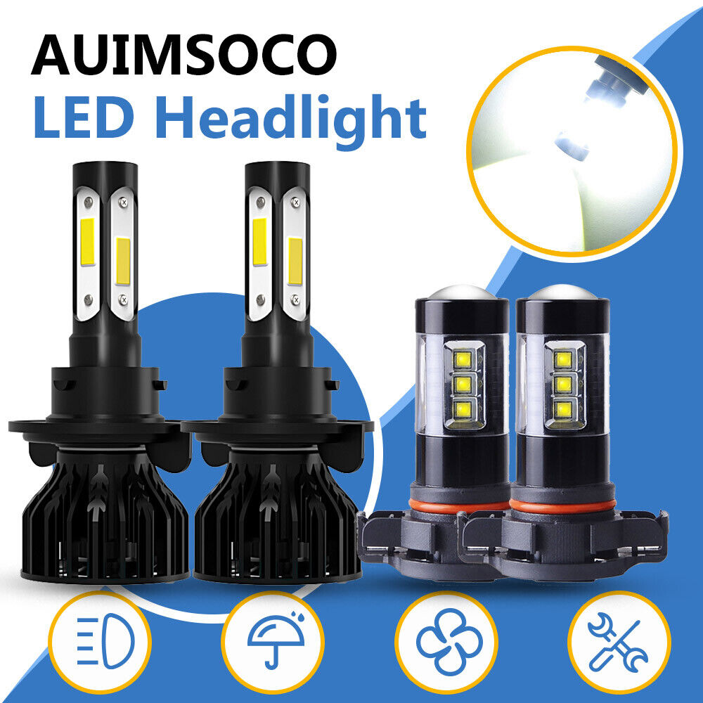 For GMC	Yukon XL 1500 2007-2014 LED Headlight High Low Beam Fog Light Bulbs Kit