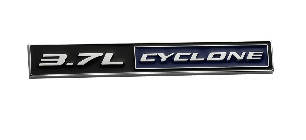 1x 3.7L Cyclone Emblems for 2011-2020 Mustang V6 3.7L Cyclone Badge Chrome blue