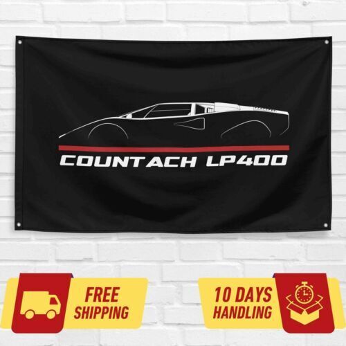 For Lamborghini Countach LP400 1974-1977 Enthusiast 3x5 ft Flag Banner Gift