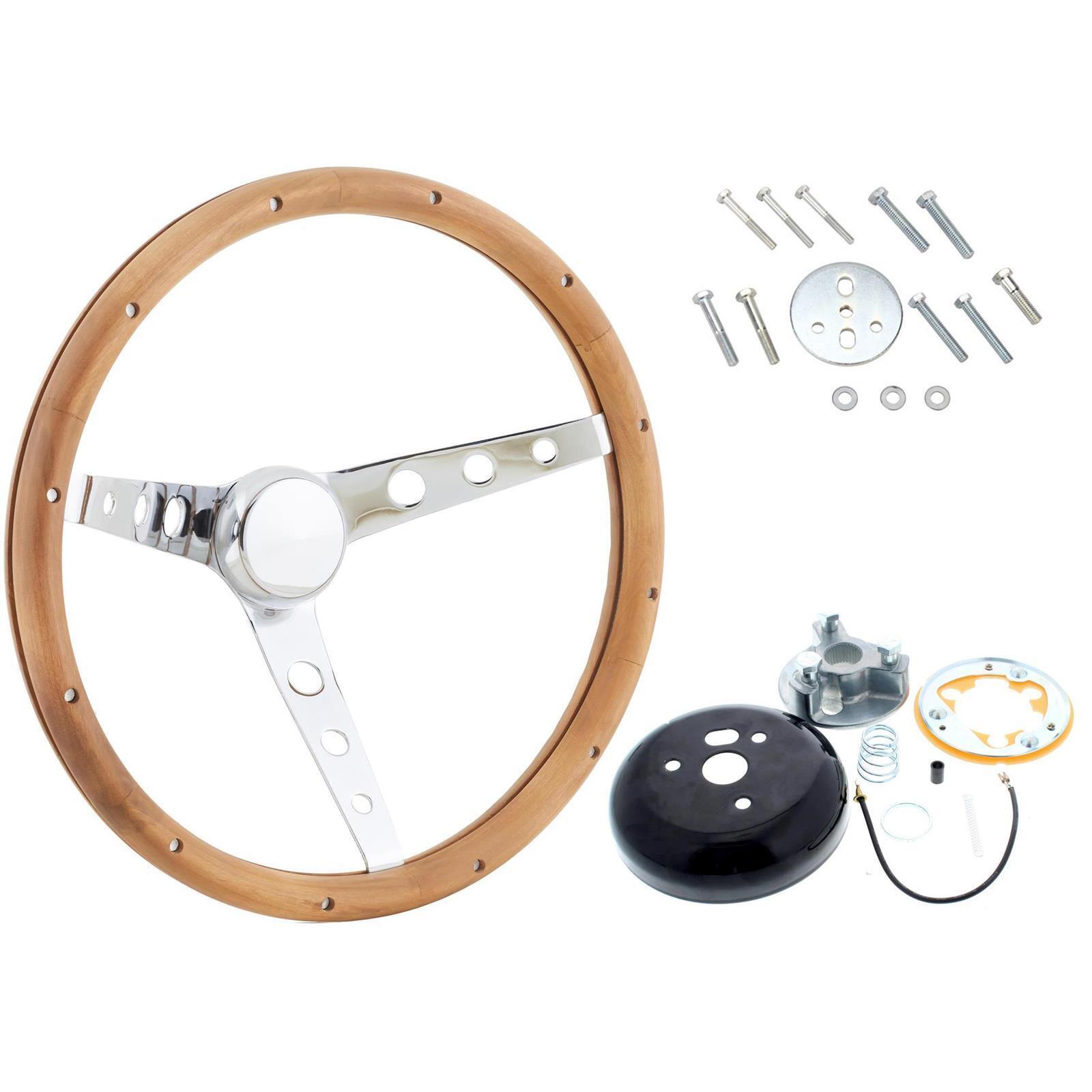 Grant 201 Classic Wood Steering Wheel, 15 Inch w/Install Kit