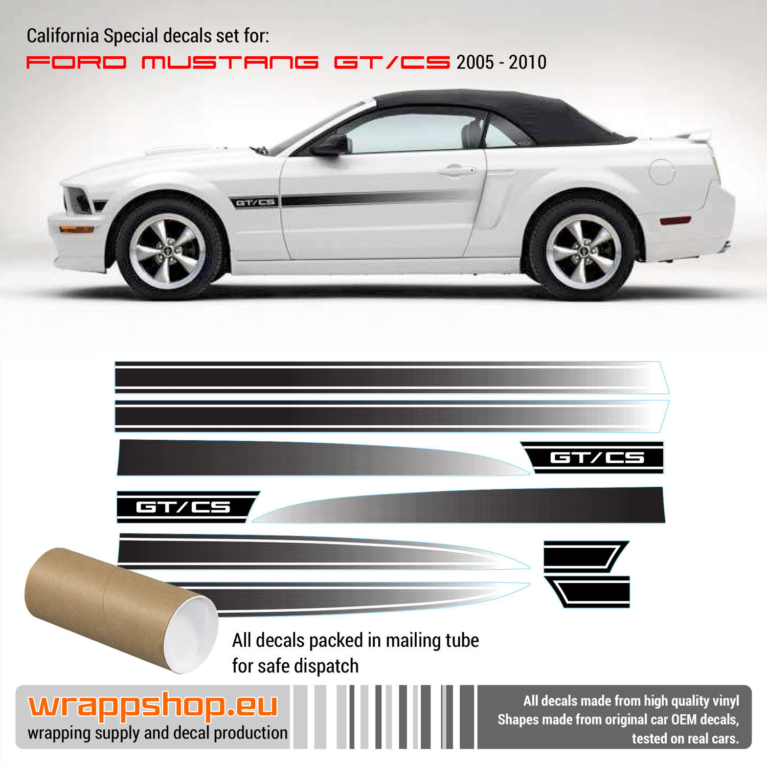 California Special GT/CS Faded Stripes Decal 2005 2006 2007 2008 2009 2010