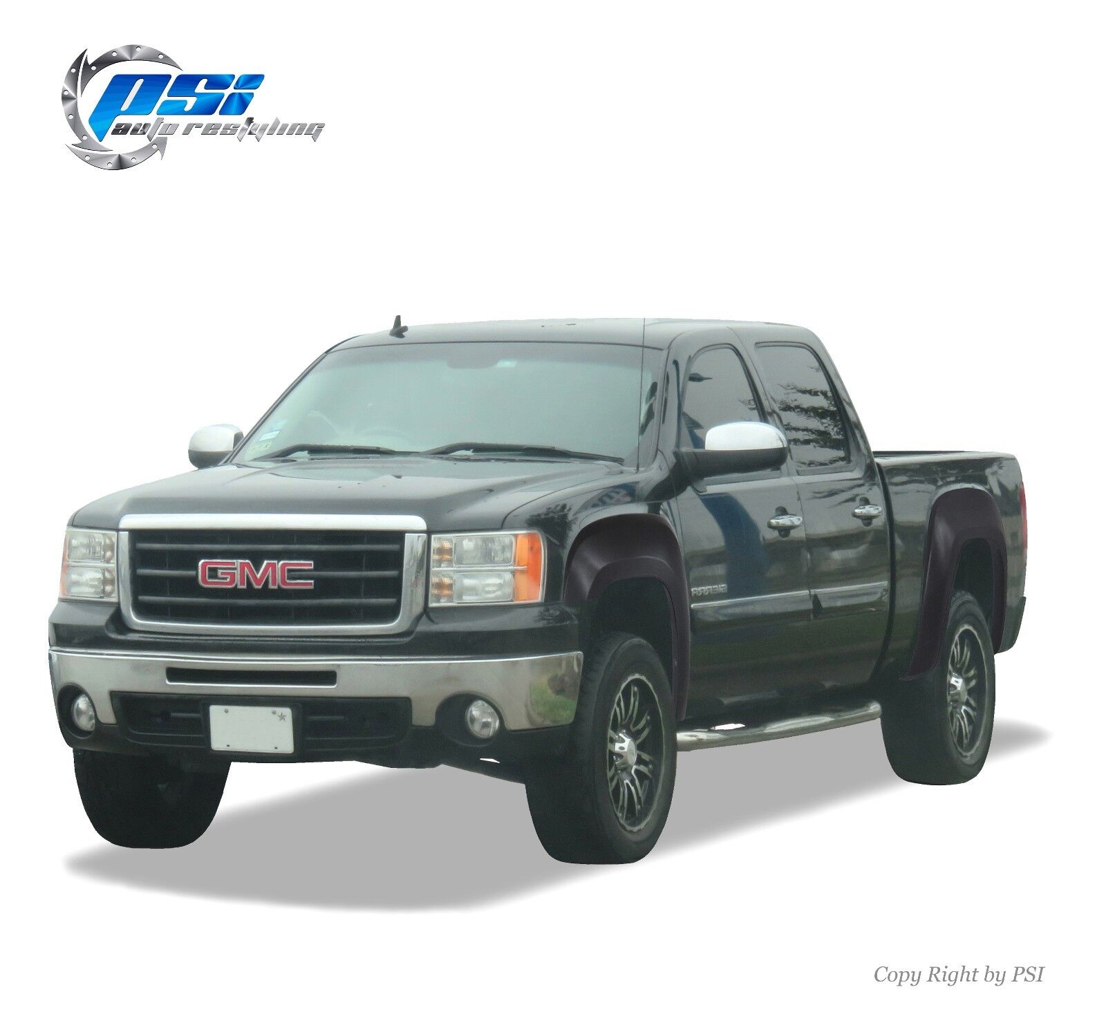 Black Paintable OE Style Fender Flares 07-13 GMC Sierra 1500 Short Bed 69.3 Only